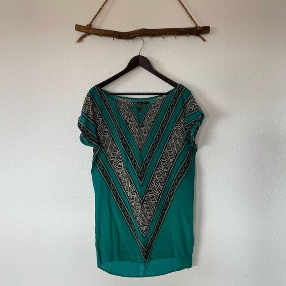 Turquoise Printed cover up - Picture 3 of 4